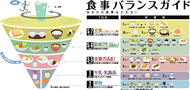 【参考】（日本版）農林水産省：食事バランスガイド拡大図